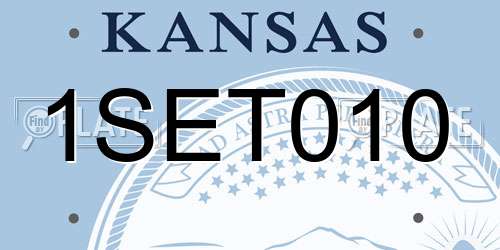 1SET010 Kansas License Plate