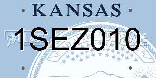 1SEZ010 Kansas License Plate