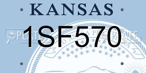 1SF570 Kansas License Plate