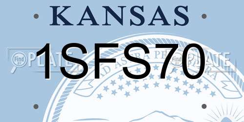 1SFS70 Kansas License Plate