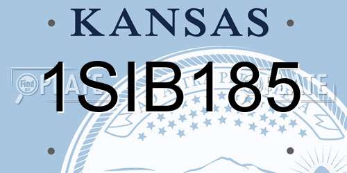 1SIB185 Kansas License Plate