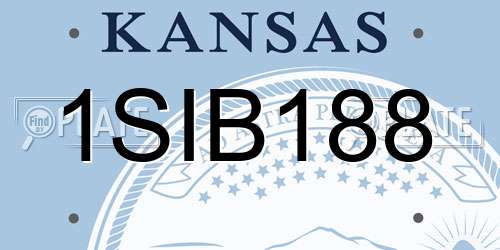 1SIB188 Kansas License Plate