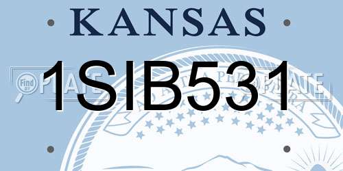 1SIB531 Kansas License Plate