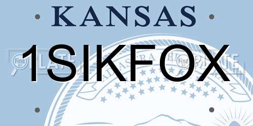 1SIKFOX Kansas License Plate