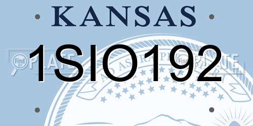 1SIO192 Kansas License Plate