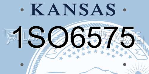 1SO6575 Kansas License Plate