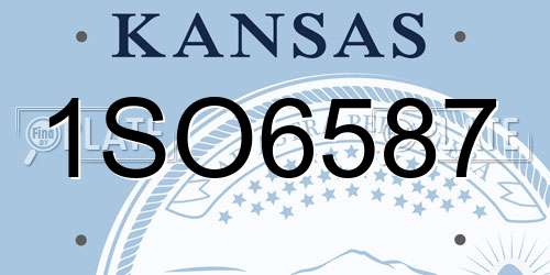 1SO6587 Kansas License Plate