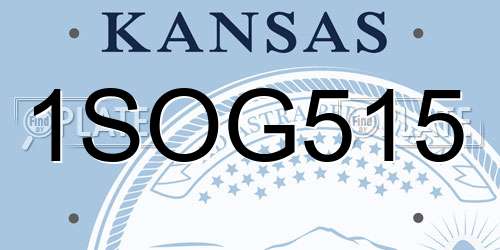 1SOG515 Kansas License Plate