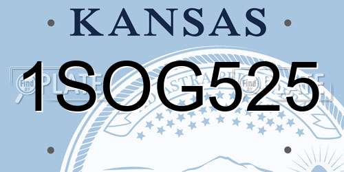 1SOG525 Kansas License Plate