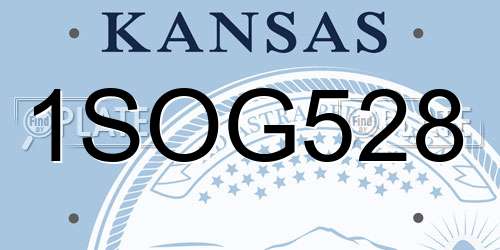 1SOG528 Kansas License Plate