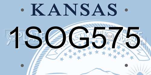 1SOG575 Kansas License Plate