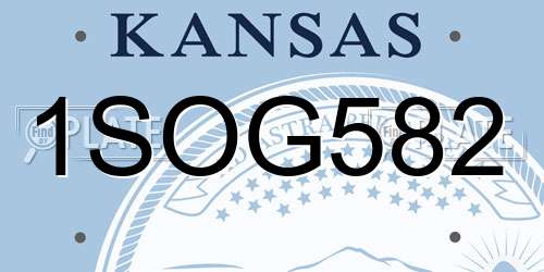 1SOG582 Kansas License Plate