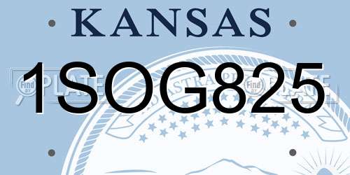 1SOG825 Kansas License Plate