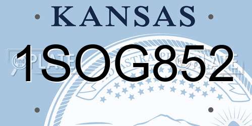 1SOG852 Kansas License Plate