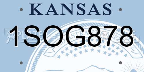 1SOG878 Kansas License Plate