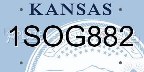 1SOG882 Kansas License Plate