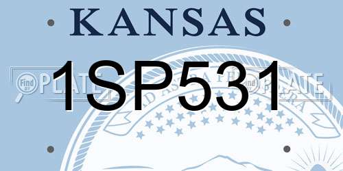 1SP531 Kansas License Plate
