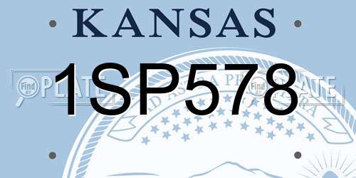 1SP578 Kansas License Plate