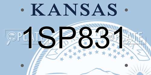 1SP831 Kansas License Plate