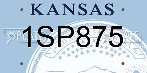 1SP875 Kansas License Plate