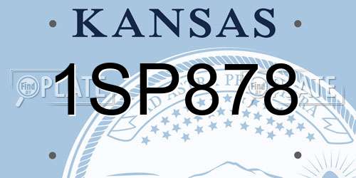 1SP878 Kansas License Plate