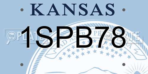 1SPB78 Kansas License Plate