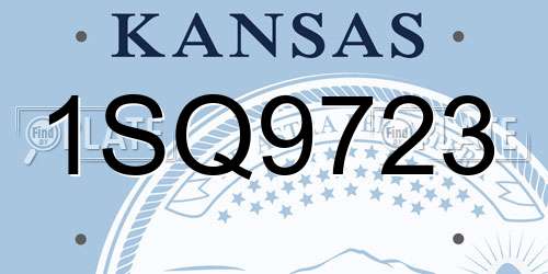 1SQ9723 Kansas License Plate