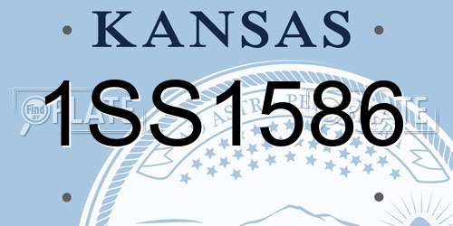 1SS1586 Kansas License Plate