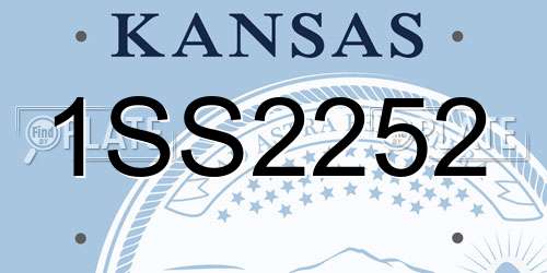 1SS2252 Kansas License Plate