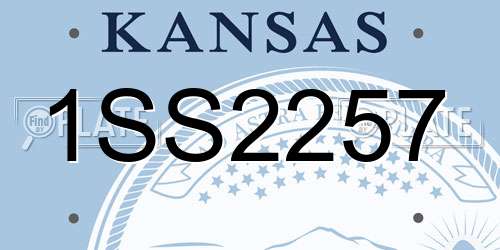1SS2257 Kansas License Plate