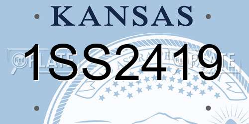 1SS2419 Kansas License Plate
