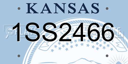 1SS2466 Kansas License Plate