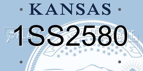 1SS2580 Kansas License Plate