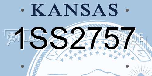 1SS2757 Kansas License Plate