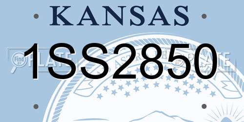 1SS2850 Kansas License Plate