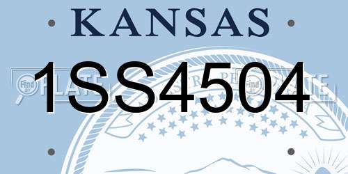 1SS4504 Kansas License Plate