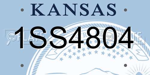 1SS4804 Kansas License Plate
