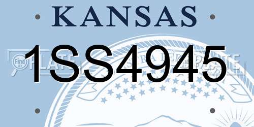 1SS4945 Kansas License Plate