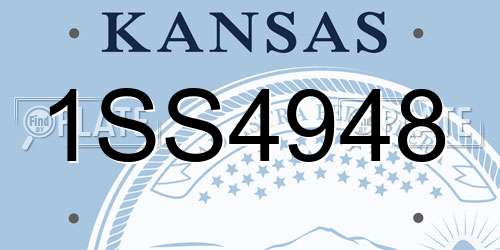 1SS4948 Kansas License Plate