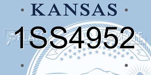 1SS4952 Kansas License Plate