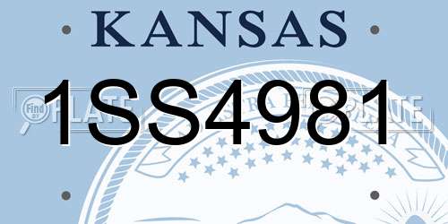 1SS4981 Kansas License Plate