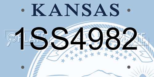 1SS4982 Kansas License Plate