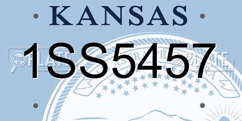 1SS5457 Kansas License Plate