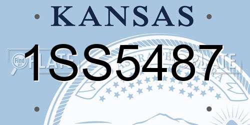 1SS5487 Kansas License Plate