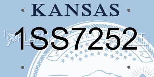 1SS7252 Kansas License Plate