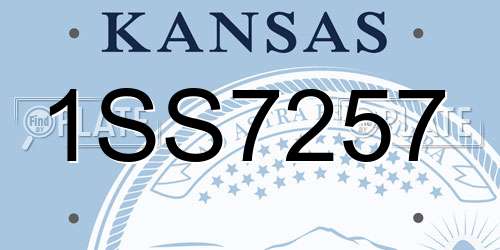 1SS7257 Kansas License Plate