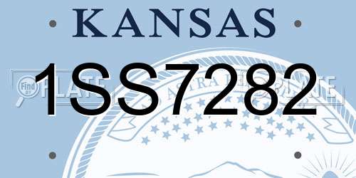1SS7282 Kansas License Plate