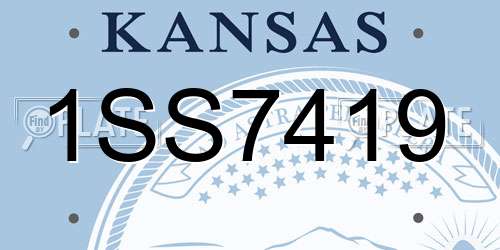 1SS7419 Kansas License Plate