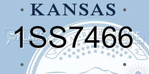 1SS7466 Kansas License Plate
