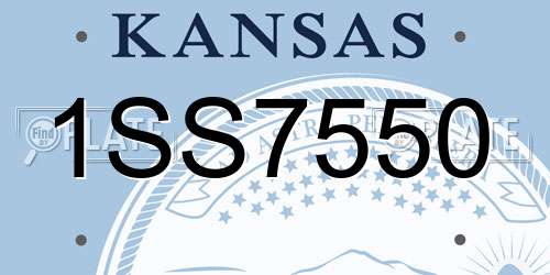 1SS7550 Kansas License Plate